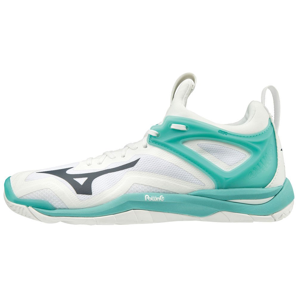 Mizuno Women's Handball Shoes WAVE MIRAGE 3 White/Blue/Turquoise - BNACXFD-38